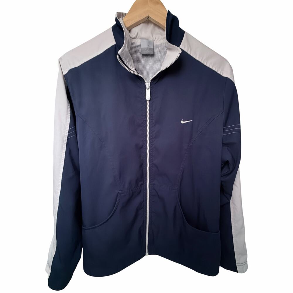 Nike Full Zip Track Jacket Youth Large 12-14 Navy White